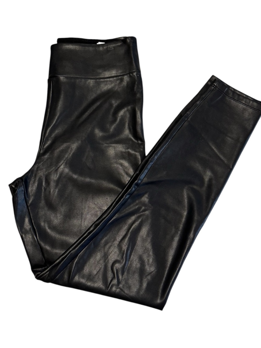 Abercrombie & Fitch black high-rise faux leather leggings